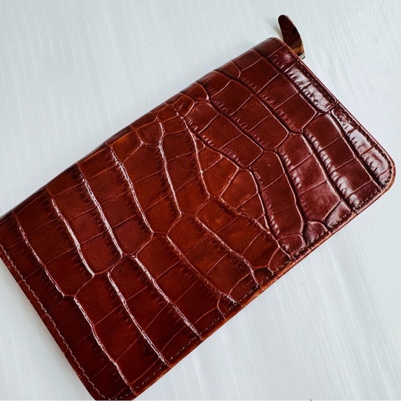Vintage Brown Crocodile Embossed Wallet small - Picture 1 of 3